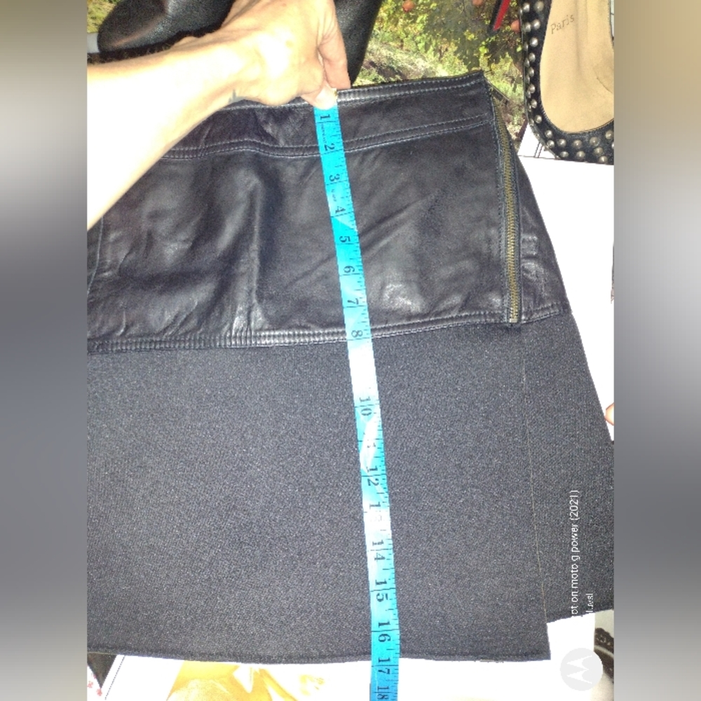 #25 Halogen leather blocked skirt - Picture 6 of 7
